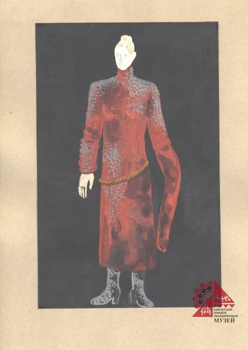 Эскиз костюма к спектаклю «Недоразумение».  1988 год. Бумага, картон, акварель, гуашь. 308х220 мм.