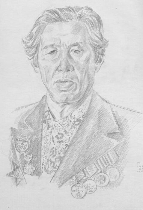Портрет Мерлина А.И. Бумага, карандаш.