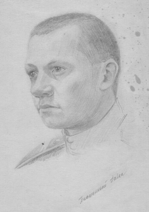 Портрет Павла Письменного. Бумага, карандаш. 1958.