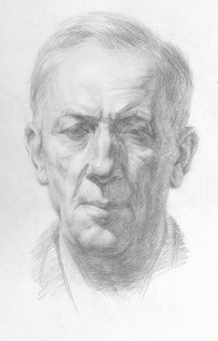 Мужской портрет. Бумага, карандаш. 1959.